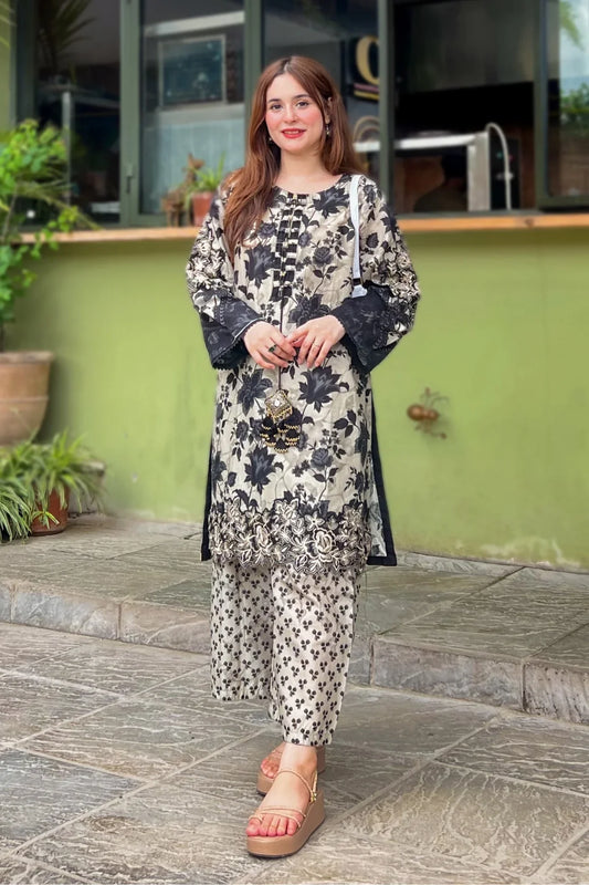 Best Selling - Black Elvis 2Pc Embroidered Dress LZ-073